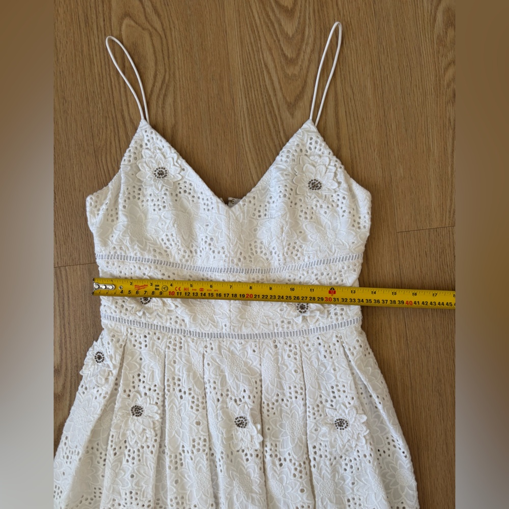 Michael Kors White Eyelet Mini Dress Bridal Cottagecore Romantic Wedding Guest 0 - Picture 13 of 15